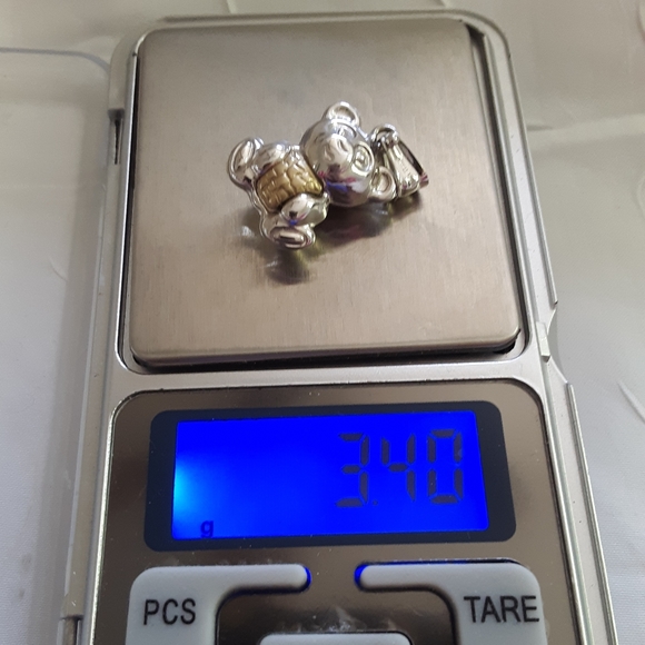 14K 2-Tone Gold Teddy Bear Pendant. - Picture 6 of 6